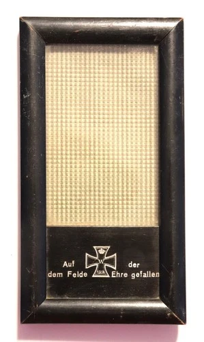 c. 1914 WW1 German Military Iron Cross Antique Wood Picture Photograph Frame