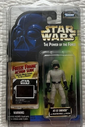 Star Wars Power Of The Force AT-ST Driver w/Freeze Frame Slide New w/ Case