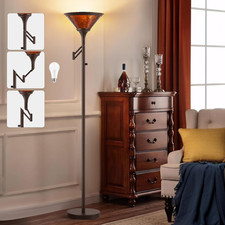 Floor Lamps for Living Room - 70" Brown Torchiere Standing Floor Lamp with Adjus