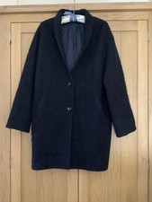 Jigsaw Navy Boucle Short Coat Size Small Cotton/wool Blend