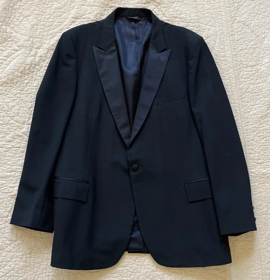 After Six Vintage Men's Tuxedo Actual 44R Black Pants 40x28 Formal Wedding - Image 4 of 4