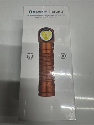 Olight Perun 3 Orange Headlamp 3000 Lumens Rechargeable Flashlight SEALED