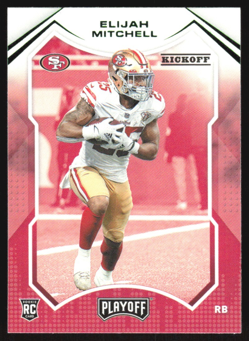 2021 Panini Playoff Kickoff Green Foil Eli Mitchell RC #292 San Francisco 49ers