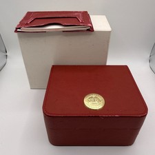 GENUINE OMEGA WATCH BOX RED & GOLD VINTAGE SEAMASTER SPEEDMASTER