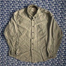 Men s Woolrich Cotton Button Down Shirt Worn Light Gray Size Large