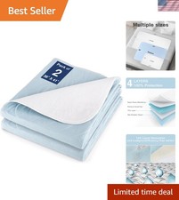 2 Packs Reusable Incontinence Bed Pad, 41" x 36" Inch Washable Pee Pads, Wate...