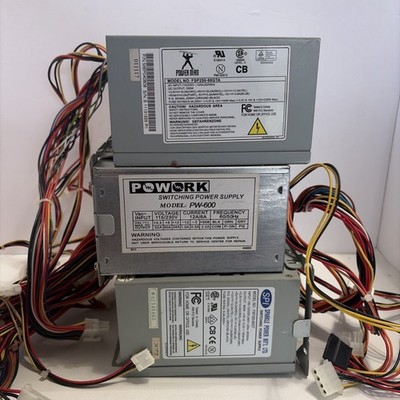 Lot of 3 ATX Computer Power Supplies Sparkle PowerMan Powork Untested