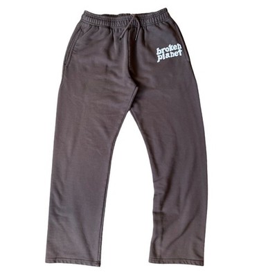 Broken Planet Sweatpants Brown Puff Print  Athleisure Cozy 100% Organic Cotton M
