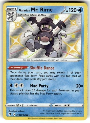 Pokémon TCG Galarian Mr. Rime Shining Fates SV021/SV122 Holo Shiny Holo Rare NM
