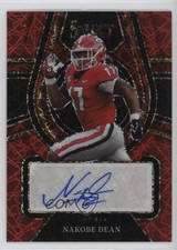 2022 Panini Select Draft Picks Red Lazer Prizm /20 Nakobe Dean #RS-NDE Auto s1i