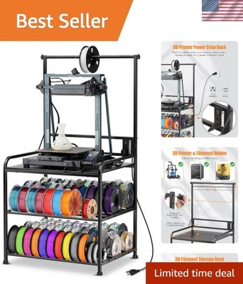 Durable 3D Printing Stand with Wheels - Efficient Filament Organizer and Storage