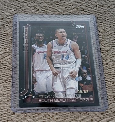 2025-26 TYLER HERRO TOPPS COMBO TEAM CARD BLACK /68 (HEAT) #284