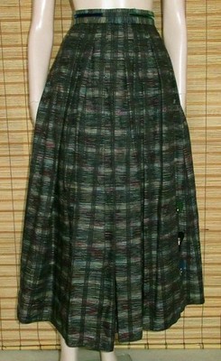 BUNT GEMUSTERTER TRACHTENROCK - LANG - COTTON - VINTAGE - ALPHORN - GR. S