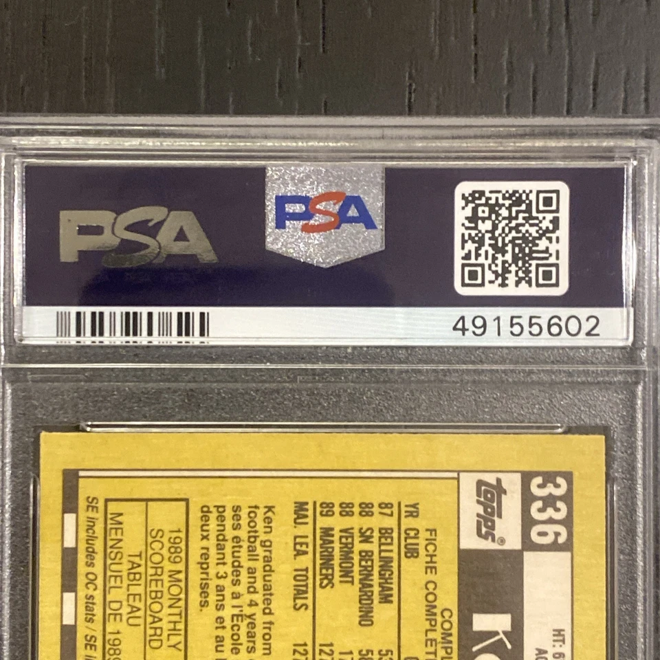 1990 O PEE CHEE KEN GRIFFEY JR RC MARINERS RARE PSA 9 Mint. RARE RC. LOW POP. - Image 3 of 4