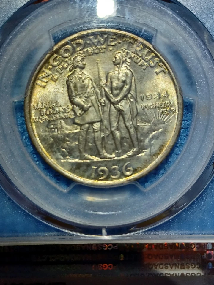 1936 Boone Commemorative Half Dollar PCGS MS66 Frosty Workingman Luster - Image 4 of 4