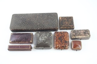 Jewellery Boxes Antique Vintage Silk Lined Push Button Leather Etc