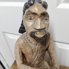 Unique Vintage Hand Carved Wood Drummer Figure Tribal Folk Art Sculpture Statue  — photo 2