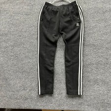 Adidas Track Pants Womens Size M Black Stripe Slim Fit Zipper Pockets Jogger