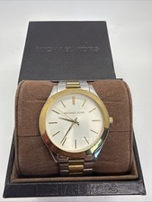 Michael Kors Unisex Slim Runway Gold-Tone Stainless Steel Bracelet Watch 42mmA21