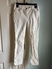 J Crew Crewcuts Boys Slim Corduroy Pant Sz 14 Cream Adjustable Waist NWOT