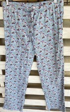 Vineyard Vines Pajama Pants Christmas Whale Santa Hat Blue XS.