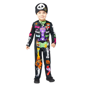 amscan Offizielles Paw Patrol Skelett-Kostüm für Kinder, Gr:98(2-3Jahre)-Kostüm
