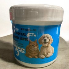 BLESSMEET Pet Dental Finger Wipes - 50 Pcs Unscented for Dogs and Cats-Sealed