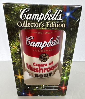 #ad Campbell#x27;s Collectors Edition 2001 Ornament Cream of Mushroom Can NOB Vintage $12.93