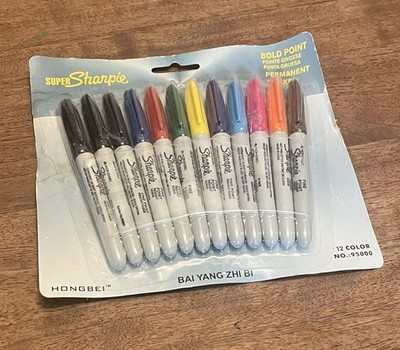 Super Sharpie Bold Fine Point Permanent Marker Vintage 12 Pack Color Hongbei