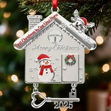 First Christmas in Our New Home Ornament 2025, Metal Christmas Hanging Decora...