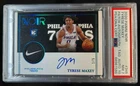 2020-21 Noir Tyrese Maxey Nike Tags Rookie Auto RC #1/5 76ers PSA 7 Auto 10