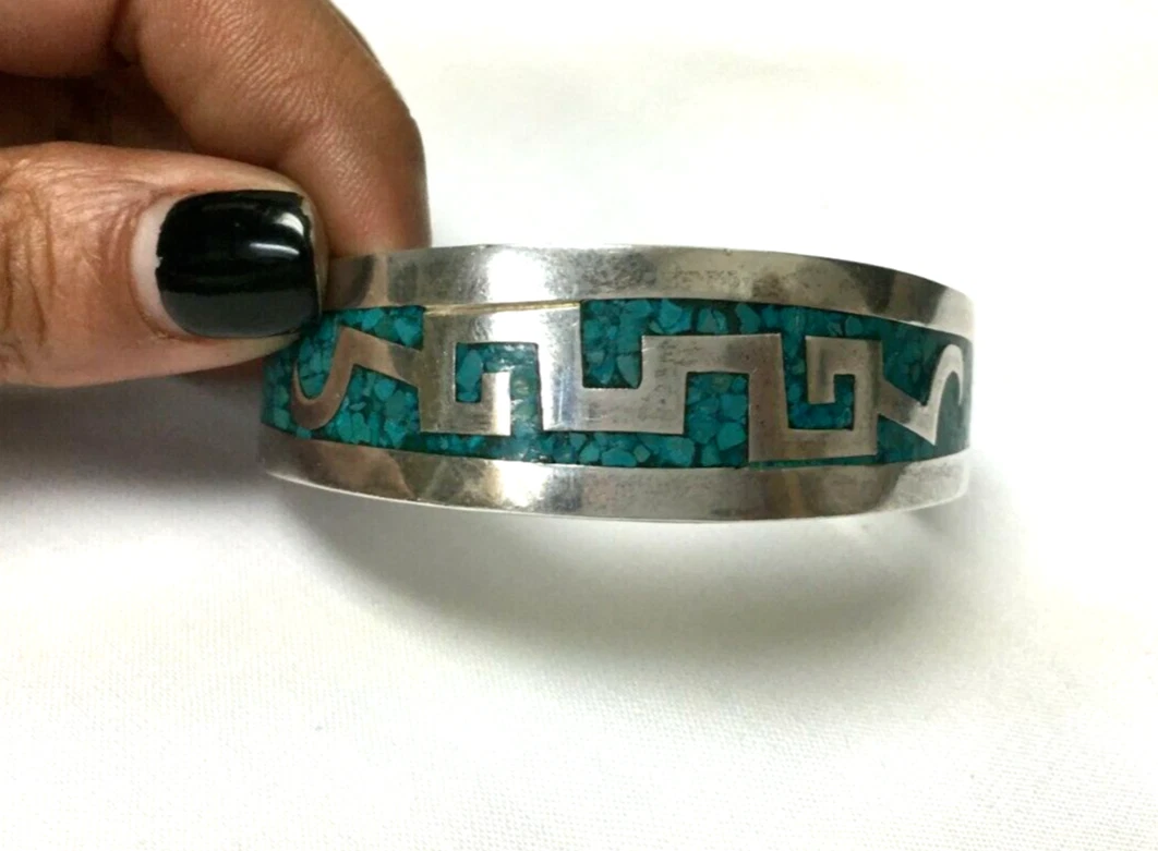 Vintage TAXCO MEXICO 925 Sterling Silver TC 79 Bracelet Cuff