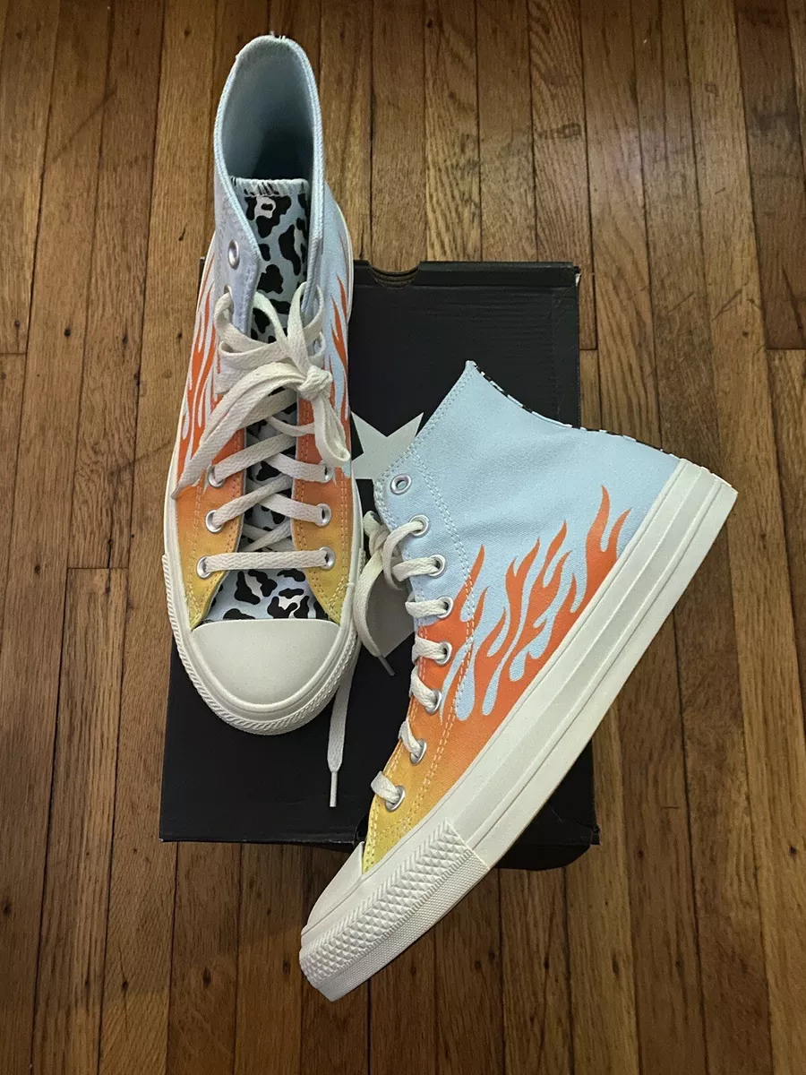 Converse CTAS Hi Twisted Archive Print Flames Leopard 167927C Size 8 Men NIB