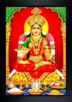 Hindu Göttin Der Nahrung Annapurna Devi Foto Rahmen Wandmalerei Wohnkultur