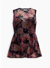 Torrid Rose Floral Peplum Underwire One Piece Swimsuit Multi 0 D/DD A35987