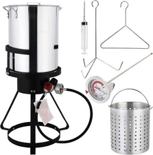 ROVSUN 30QT Turkey Fryer with 55,000BTU Propane Stove, Aluminum Deep Fryer