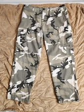 Mil-Tec Camo Cargo Pants Mens XL Tactical Hunting Outdoor Button Fly Adjustable