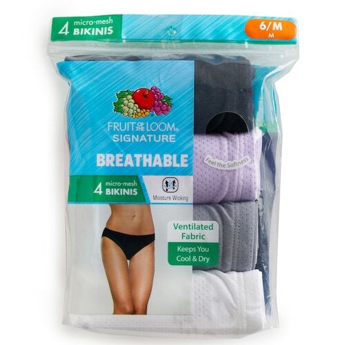 Fruit of the Loom Women's Signature Breathable Micro Mesh Bikini Panties(4-pack) - Picture 3 of 8