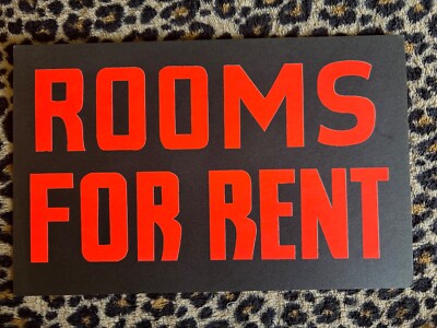 VTG Cardboard Sign 11''X7'' Rooms for Rent
