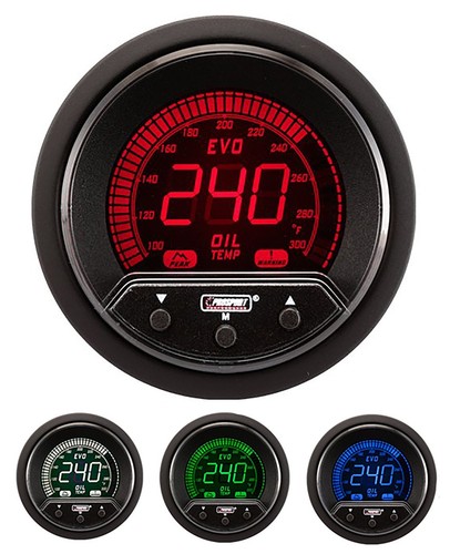 52mm (2 1/16")Premium EVO Digital Oil Temp Gauge- 4 color Red/Blue/Green/White - 第 1/2 張圖片