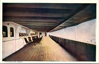Postcard Promenade Deck On Board the Untited Fruit Company's S.S. Sixalola