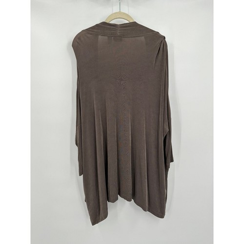 Chicos Travelers Womens Open Front Kimono Cardigan Size 1 US M Taupe Slinky - Picture 2 of 7