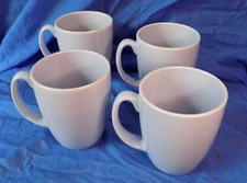 Corelle ENGLISH BREAKFAST Stoneware Coffee Mugsx4 Light Blue Corning Vintage