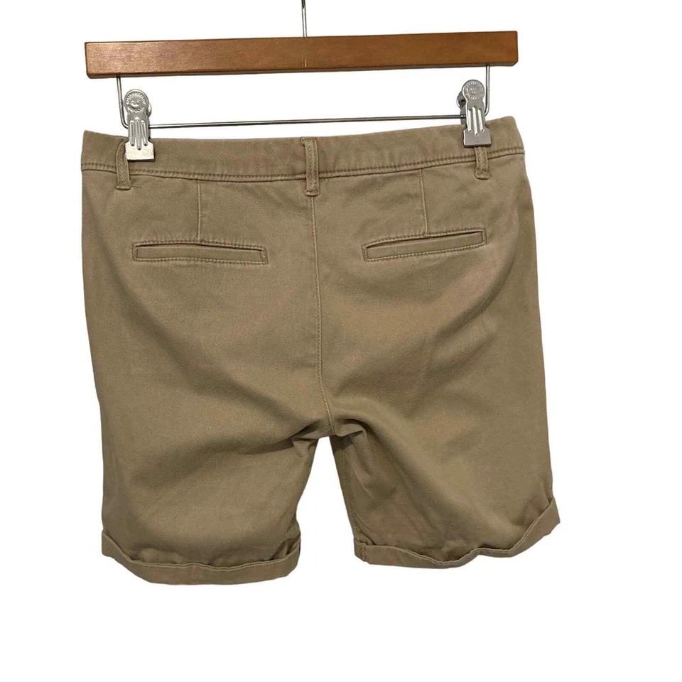 Pantalones Cortos Chinos Abercrombie Niños Caqui Tostado con Puños Enrollados 16 Usados Foto 2 de 4