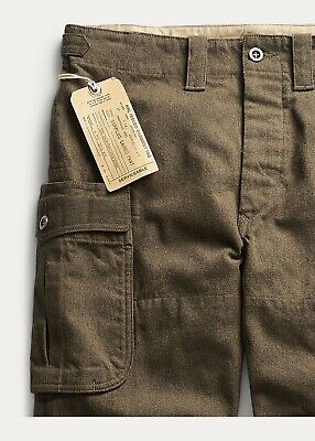 Ralph Lauren RRL Olive Surplus Wool Blend Twill Cargo Pants Ralph Lauren RRL Olive Surplus Wool Blend Twill Cargo Pants