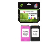304XL fabriqué en France, 2 Cartouche d'encre compatible pour HP 304 XL Noir / C