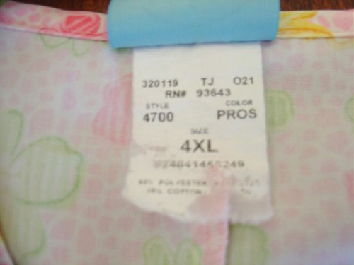 HQ Women's Size 4XL Floral Scrub Top Lab Hospital Pockets pink yellow green - Picture 4 of 5