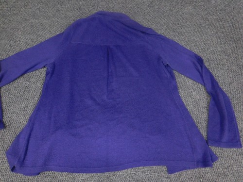 Chicos Sweater Size 1 purple womens Cardigan stretch open chest - Picture 15 of 18