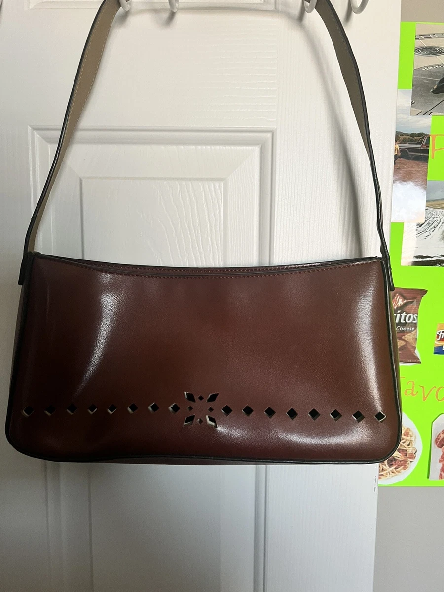 Mondani brown Simulated Leather Zip Shoulder Bag