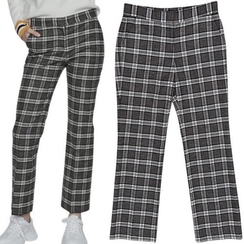 Maje Prity Carreaux Plaid Print Mid-Rise Wool Blend Trouser Pants Size 34